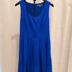 Brixon Ivy Royal Blue Dress Fit & Flare Laser Cut Dress Medium